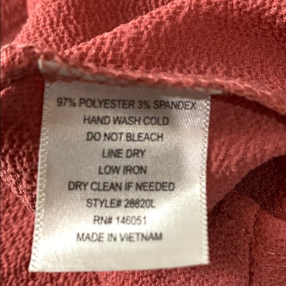 NWT Monteau Button Down Blouse, Salmon L, XL - Picture 6 of 6